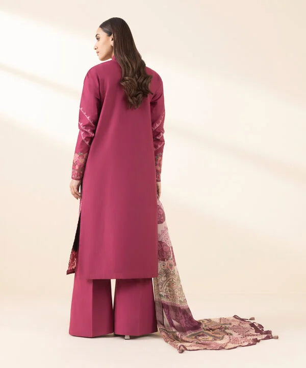 3 Piece - Embroidered Cotton Suit