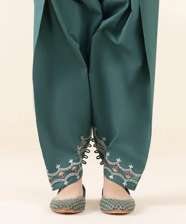 3 Piece - Embroidered Cotton Suit