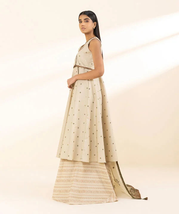 3 Piece - Embroidered Cotton Suit