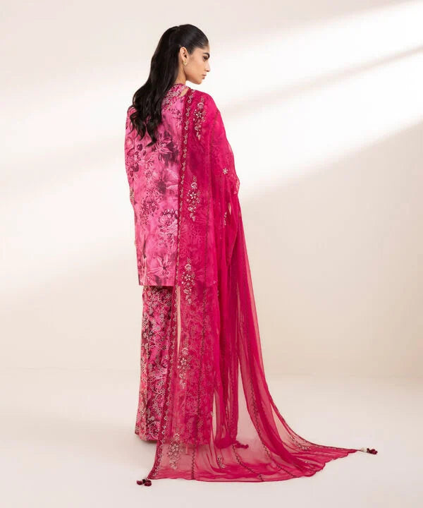 3 Piece - Embroidered Dobby Suit