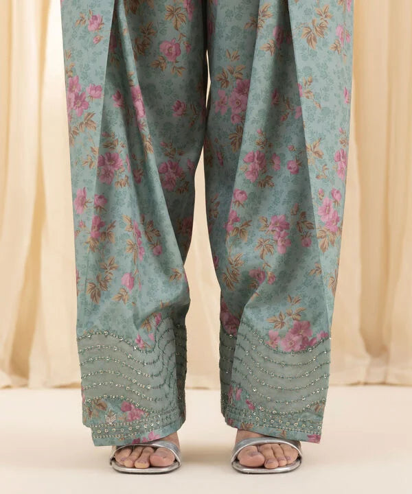3 Piece - Embroidered Silk Suit