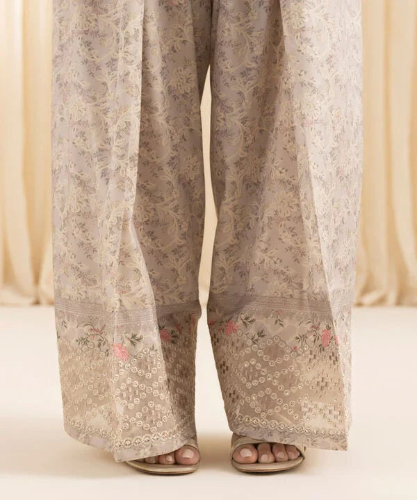 3 Piece - Embroidered Silk Suit