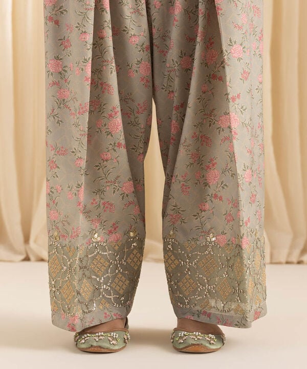 3 Piece - Embroidered Silk Suit