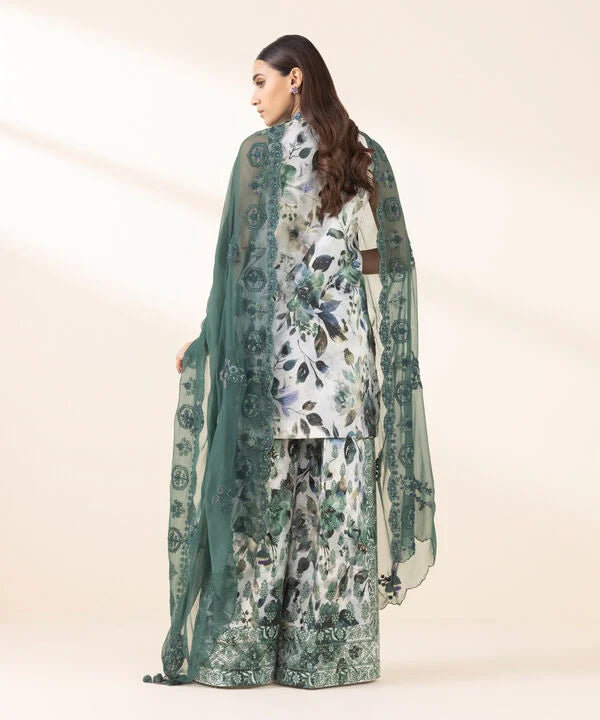 3 Piece - Embroidered Crosshatch Suit