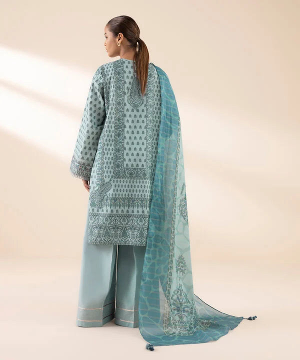 3 Piece - Embroidered Zari Lawn Suit