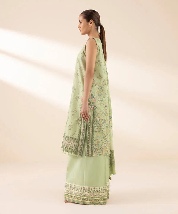 3 Piece - Embroidered Zari Lawn Suit