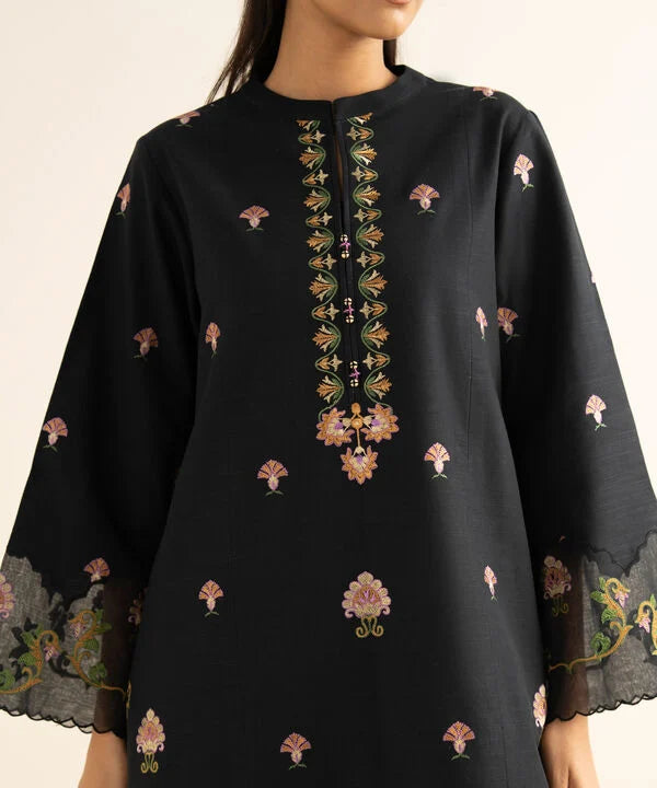 3 Piece - Embroidered Khaddar Suit