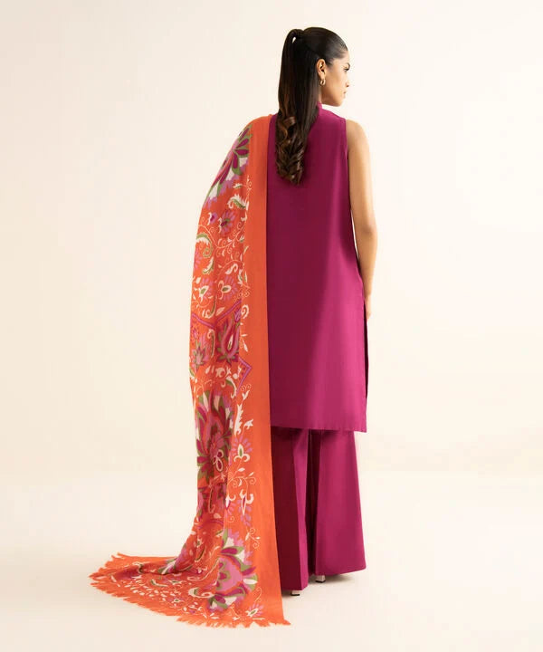 3 Piece - Embroidered Twill Suit