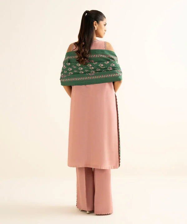 3 Piece - Embroidered Light Khaddar Suit