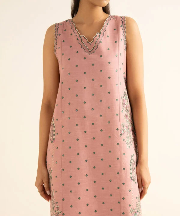 3 Piece - Embroidered Light Khaddar Suit