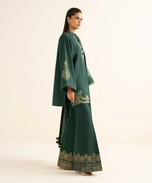 3 Piece - Embroidered Khaddar Suit