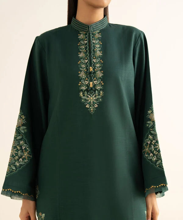 3 Piece - Embroidered Khaddar Suit