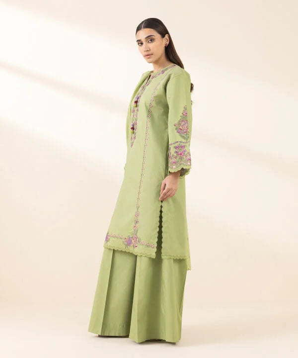 3 Piece - Embroidered Crosshatch Suit