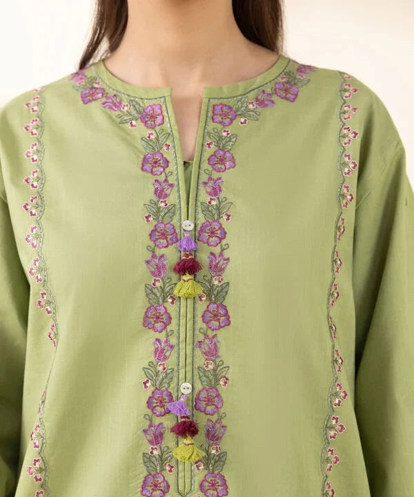 3 Piece - Embroidered Crosshatch Suit