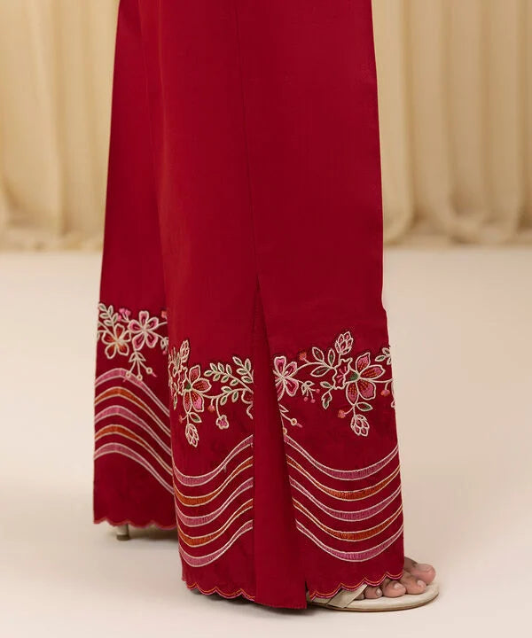 3 Piece - Embroidered Cotton Jacquard Suit