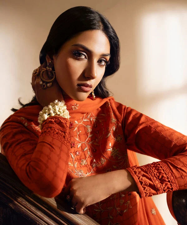 3 Piece - Embroidered Dobby Suit