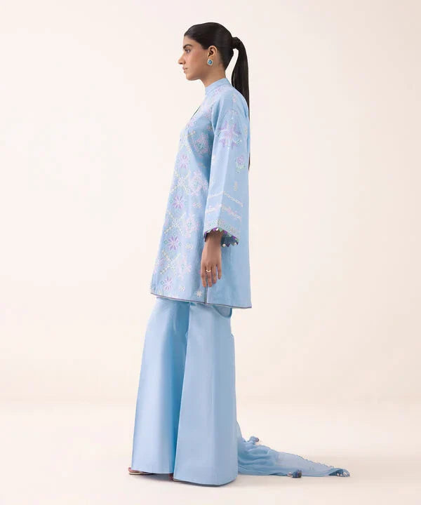 3 Piece - Embroidered Dobby Suit