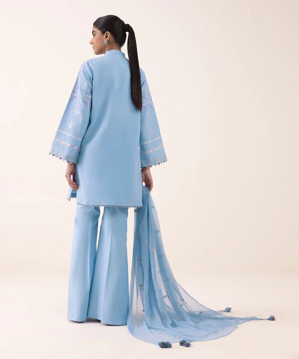 3 Piece - Embroidered Dobby Suit