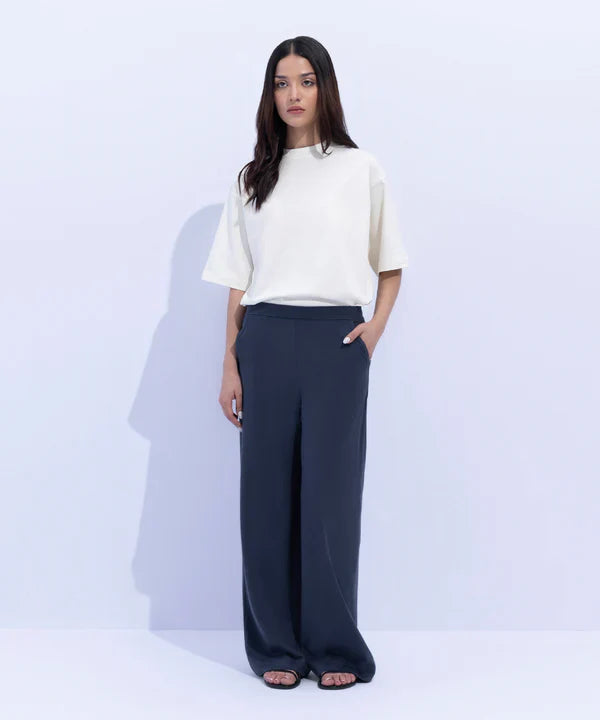 Wide Leg Jersey Trousers