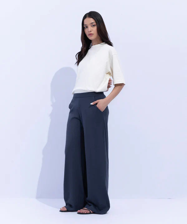 Wide Leg Jersey Trousers