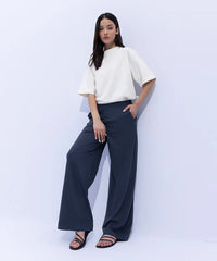 Wide Leg Jersey Trousers