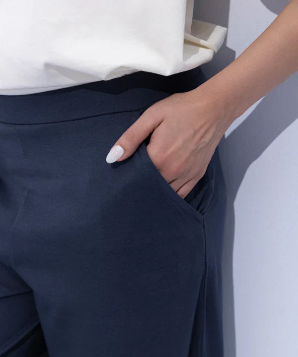 Wide Leg Jersey Trousers