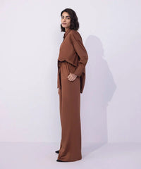 Wide-Leg Cotton-Satin Trousers