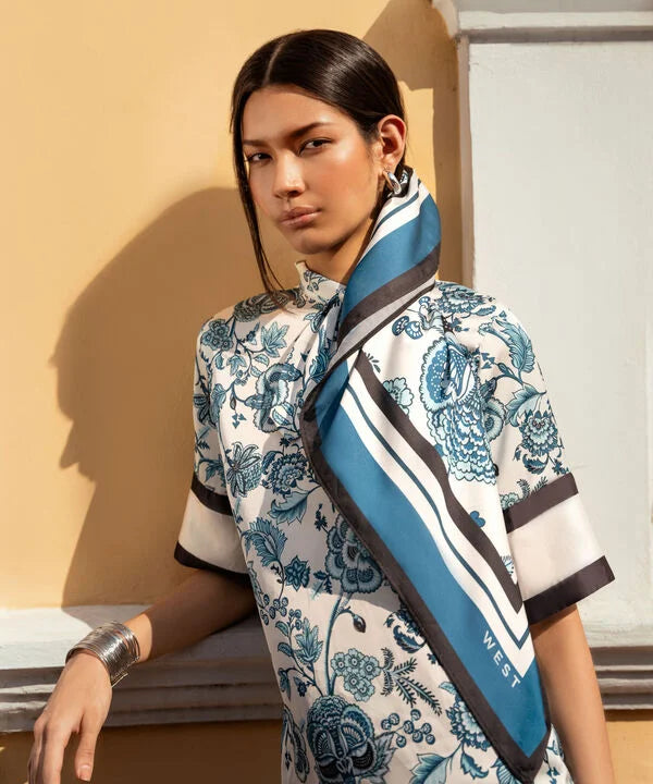 Square Print Satin Scarf