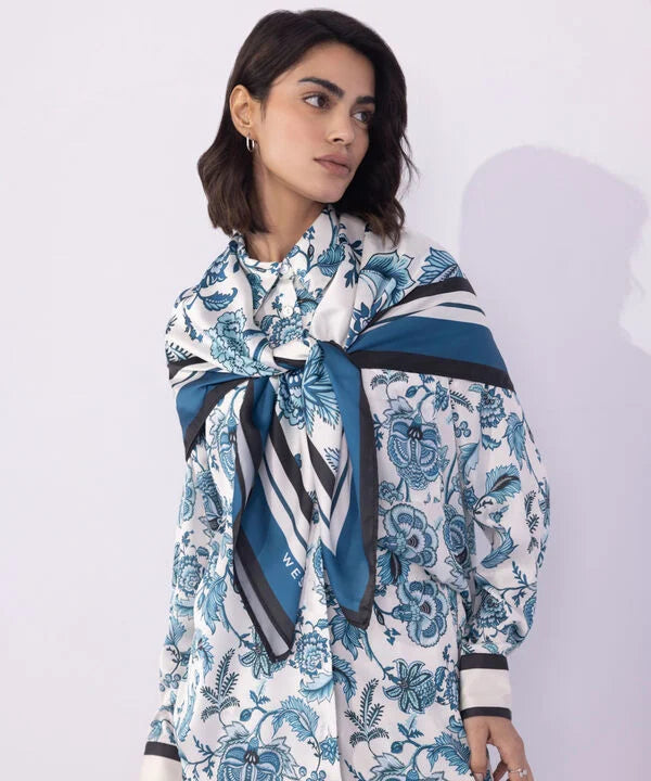 Square Print Satin Scarf