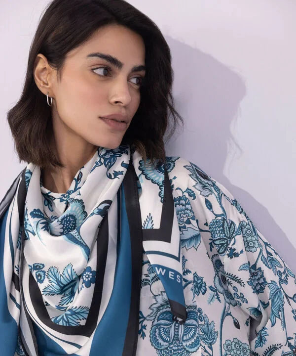 Square Print Satin Scarf