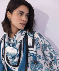 Square Print Satin Scarf