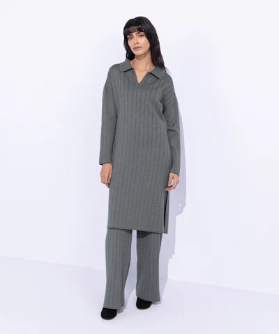 Wide Ribbed Long Sweater