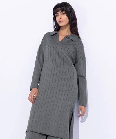 Wide Ribbed Long Sweater