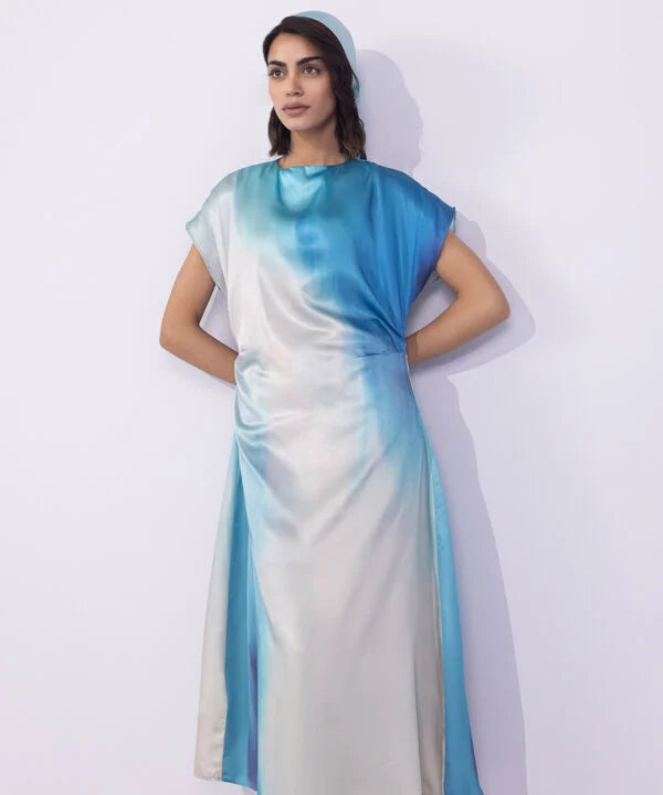 Printed Midi Satin Dress