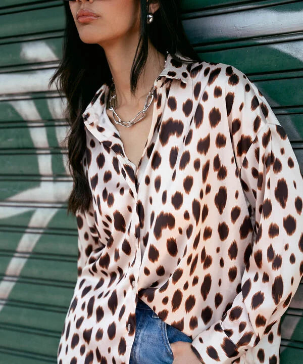Animal Print Satin Shirt