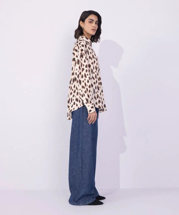 Animal Print Satin Shirt
