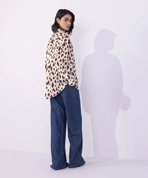 Animal Print Satin Shirt