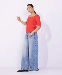 Square-Neck Rib Top