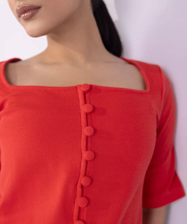 Square-Neck Rib Top