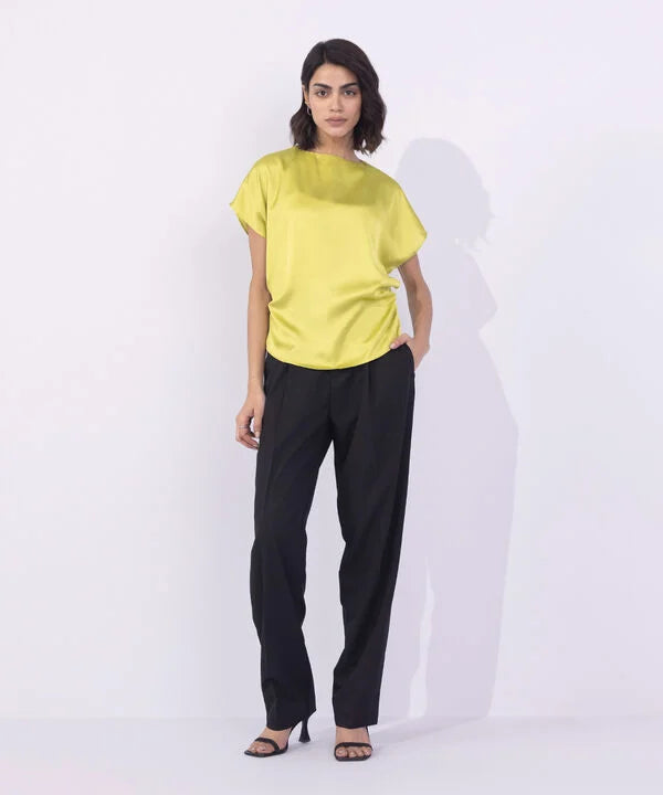 Satin Top With Cinched Waist